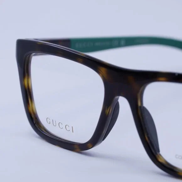 Gucci GG1737O 004 Eyeglasses Havana/Green 54mm Rectangle Frame display picture 1